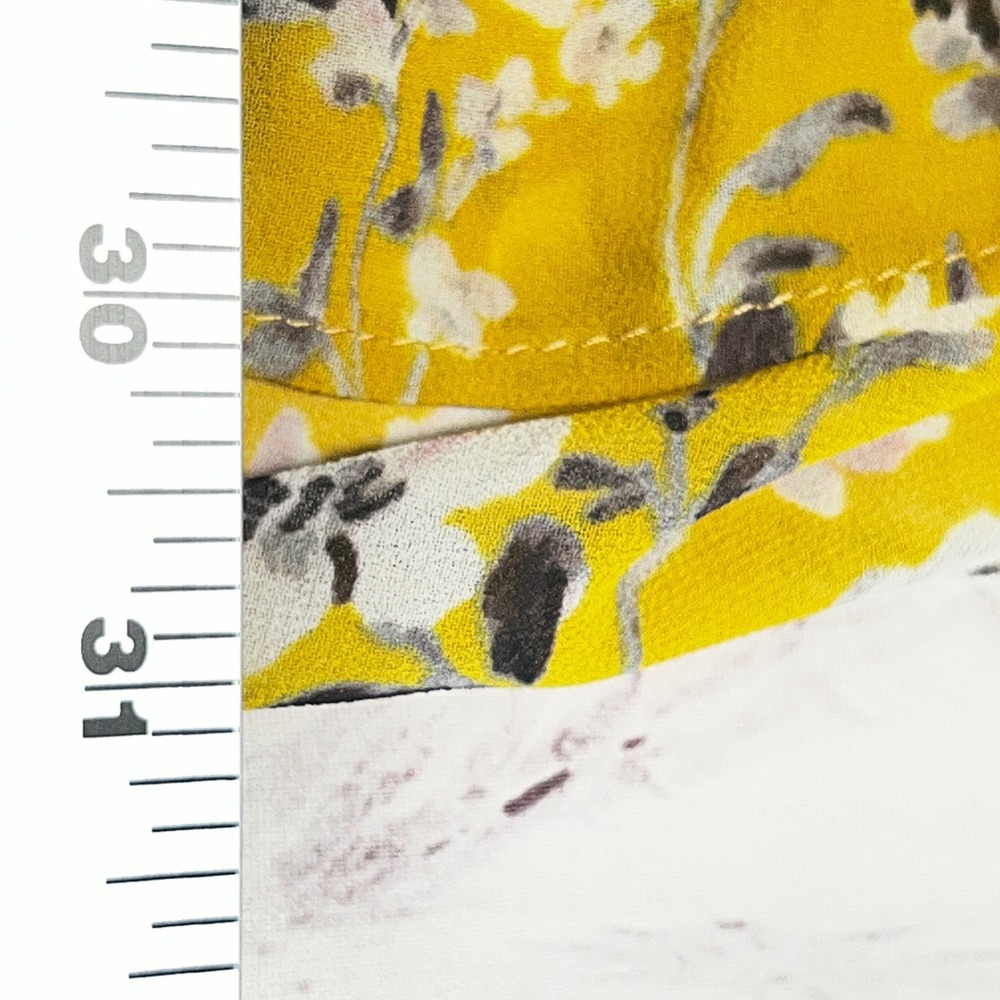 Show Me Your MUMU Floral Mini Dress Womens S Yellow V-Neck Ruffle Tie Waist - Picture 6 of 10
